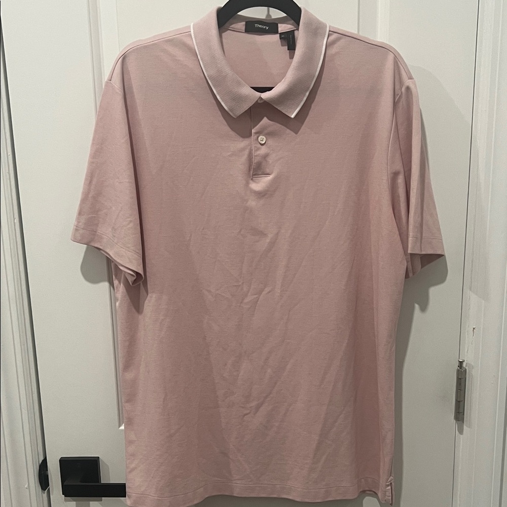 Theory Light Pink Polo Shirt Men's Size‎ XL